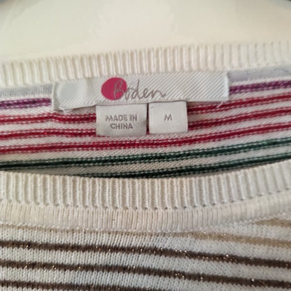 Boden striped metallic sweater medium EUC - Picture 3 of 5
